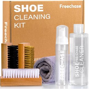 Shoe Cleaner Kit for Sneaker - 8.5 Oz Shoe Cleaning Kit with Shoe Brushes & Towel, White Sneaker Cleaner Kit, Shoe Cleaner for Tennis Shoe Suede Mesh Knit Leather Shoe, and Most Materials