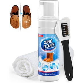 Suede Shoe Cleaner, Suede and Nubuck Cleaning Kit with Brush, Removes Dirt and Stain, For Canvas, Nubuk, Suede, Leather