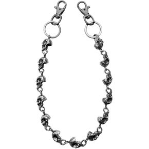 Punk Rock Skull Wallet Chain for Men, Pants Chain with Skulls, Gothic Biker Jean Belt Chain