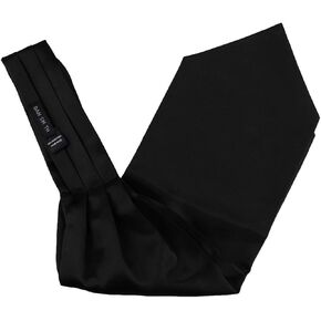 Dan Smith Silk Blend Wedding Long-Self Ascot Tie Black Long-Self Ascot Necktie 53"-Long Tall Jungle Store C.C.AQ.G.011 Black Solid