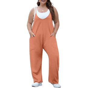 Olrik 2025 Summer Women Plus Size Size Bemsuit Sitlable Strap Sitals Lourd Fit Fit Stready Romper مع جيوب