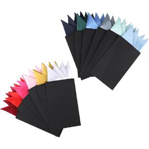 12Pcs Pocket Squares for Men,12 Colors Flat Prefolded Suit Pocket Squares on Card Masculine Polyester Handkerchief Suit Accessories
