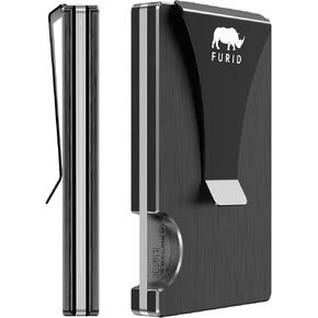 furid Card Wallet for Men Slim: Mens Wallet with Money Clip - Minimalist Wallet - Rfid Wallet, Front Pocket, Card Holder, Aluminum