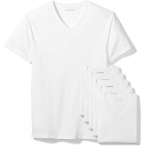 Amazon Essentials Men's V-Neck Undershirt, Pack of 6