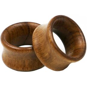 Ear Gauge Expander 00G-7/8 inch, 2PCS Stainless Steel Tunnels for Ears 8mm-22mm Hollow Bicolor Wooden Earrings for Women Body Piercings Jewelry