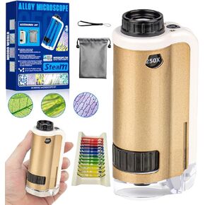 مجهر الجيب للأطفال ، ألعاب SetFlags Kids Microscope STEM ، 100x-250x Mini Mini Mini Microscy for Kids ، STEM & Science alloy miniscope ، kits for Kids ، Gifts for 6 7 8 9 & 10