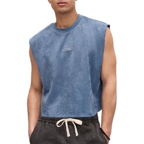 GORGLITTER Men's Dolman Sleeve Crop Vest Top Crewneck Loose Pullover Tank Tops in Kuwait