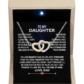 Larvincy Mothers Day Gifts For Daughter From Father - To My Daughter Necklace From Dad With Heartfelt Message & Elegant Box, Beautiful Gold Jewelry Gift From Love Daddy On Graduation Birthday Wedding