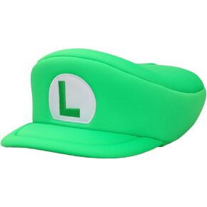 Super Mario Bros المطرزة Luigi L Patch Cape Green Beret Cap