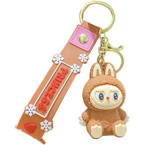 سلسلة مفاتيح Labubu ، ملحقات معصم لابوبو اللطيفة Kawaii Monster Key Chain Bag Hagm For Women