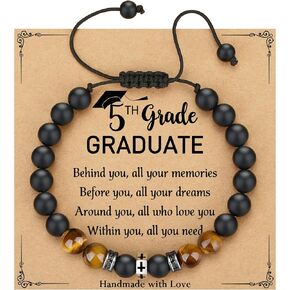 TONY & SANDY 2025 Graduation Gifts for Him, High School College Graduation Gifts for Men Cross Bracelet Son Grandson Nephew Friends, With Graduation Cap Box and Meaningful Cards