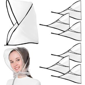 12Pcs Rain Bonnet with Plastic Visor,Clear Waterproof Rain Scarf,Rain Hats Reusable Rain Bonnet for Women to Keep Hairstyle