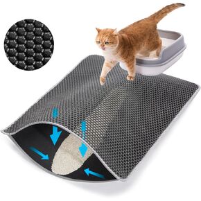 حصيرة صندوق القمامة القط ، حصيرة ميناء القمامة القمامة ، 2 طبقة PET MATT للقطط ، 32 "x22"