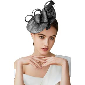 Babeyond Women's Pillbox Fascinator Hat Kentucky Derby Hat Feather Featherband Baskband Barty Hat Fascinator Hat for Cocktail