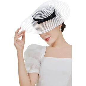 BABEYOND Wide Brim Tea Party Fascinator Kentucky Hat Derby Fascinator Wedding Hat for Cocktail