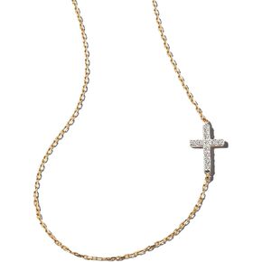 قلادة Kendra Scott Cross Strand ، الذهب الأصفر 18K ، الماس الأبيض