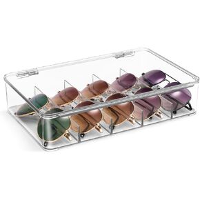 Sorbus Sunglasses Organizer - منظم تخزين علبة النظارات القابلة للتكديس البلاستيكية لنظارات متعددة - نظارات القراءة