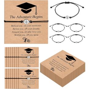 30PCS Graduation Bracelet Bulk Graduation Gifts for Her Him, Compass Bracelets Set 2024 2025 Graduate College High School Inspirational Gifts for Classmates