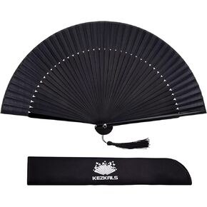 KEZKALS Clacking Fans for Line Dancing, Hand Fan, Black Hand Fans for Women Foldable, Clack Fans for Line Dancing, Folding Fan, Boots on The Ground Hand Fan Foldable for Dance, Party, Cosplay 13"