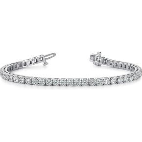5 to 20 Carat 14K White Gold LAB GROWN Classic Diamond Tennis Bracelet 4 Prong Ultra Premium Collection (E-F Color, VS2-SI1 Clarity)
