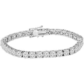Pompeii معتمد 9 CT سوار التنس الطبيعي الماس 14K الذهب الأبيض 7 "
