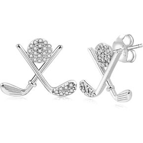 Smileblele Golf Accoring for Women ، Sterling Silver Golf Stud مطابقة ملابس الجولف ، هدايا لاعب الجولف Hypoallergenic لاعبي الجولف كإكسسوارات مجوهرات رياضية ابنة الرياضة