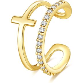 Cross Cross Ear Cuffs 14K Gold Gold Cuff Non -Piercing Acction Molerings for Women (1 PCS)
