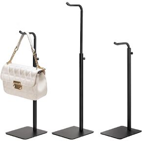 Pickpiff 3 Pack Pack Presh Handbag Display حامل: رف شماعات أسود للأكياس والمحافظ والإكليلا