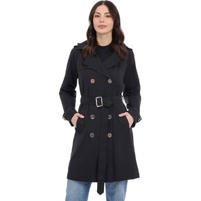 Michael Kors Women's Double Button Trenchcoat with Detachable Hood