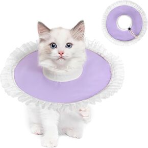 Waterproof Cat Recovery Collar, Adjustable Pet Cone Collar, Protective Soft Cat Collar to Stop Licking Wounds, Lightweight Kitten Cones After Surgery, E Collar for Cat Small Dog, M Size