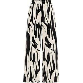 PRETTYGARDEN Womens Pants Dressy Casual Wide Leg Graphic Print Lounge Pants Women Comfy High Waist Pleated Palazzo Pants