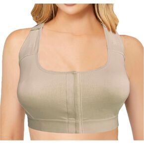 Post Surgery Recovery Bra for Mastectomy- Velcro Front Closure, Adjustable Velcro Straps, Breathable Fabric