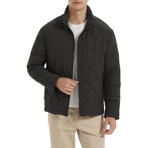 Orolay Men's Lightweight Quilted Bomber Jackets Full Zip Winter Down Coat Water Repellent Casual Outerwear