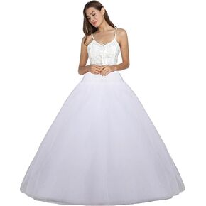SHEJIZE Hoopless Petticoat Crinoline Women Slips A Line Underskirt for Wedding Dress