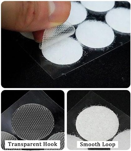 200pcs (100 Pair Sets) 15mm Diameter Sticky Back Hook Coins, Black Hook & Loop Dots for DIY Crafts Office Classroom Office Home in Kuwait