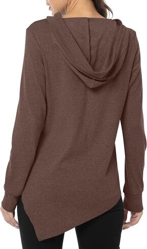 AYIFU Womens Long Sleeve Tunic Hoodies Irregular Hem Hoody Casual Solid Tops with Pocket in Saudi Arabia