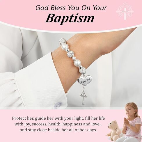 أول معمودية تأكيد بالتواصل معمودية صليب للفتيات ، هدايا المجوهرات الكاثوليكية للطفل ابنة الحفيدة 6+2 بوصة in Kuwait