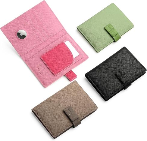 Full Grain Leather Passport Holder for Travel Women Men Passport Wallet with Airtag Slot RFID Blocking Travel Essentials Passport Cover Case Black in Kuwait