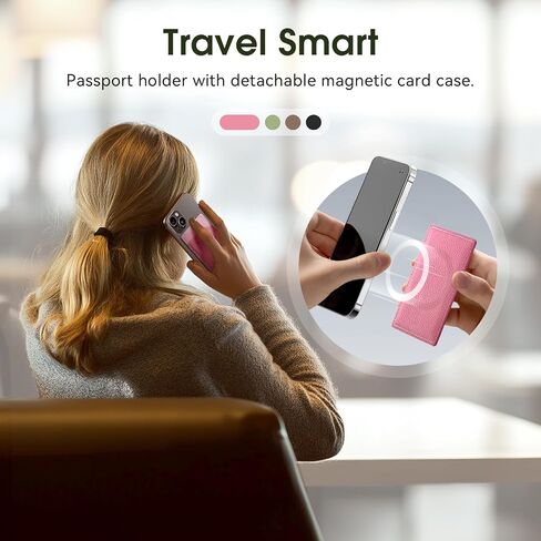 Full Grain Leather Passport Holder for Travel Women Men Passport Wallet with Airtag Slot RFID Blocking Travel Essentials Passport Cover Case Black in Kuwait