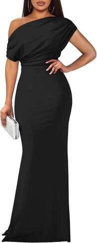 YMDUCH Women's Elegant Sleeveless Off Shoulder Bodycon Long Formal Party Evening Dress in Saudi Arabia