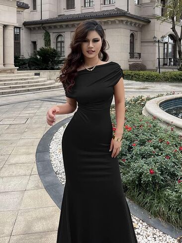 YMDUCH Women's Elegant Sleeveless Off Shoulder Bodycon Long Formal Party Evening Dress in Saudi Arabia