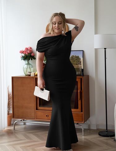 YMDUCH Women's Elegant Sleeveless Off Shoulder Bodycon Long Formal Party Evening Dress in Saudi Arabia