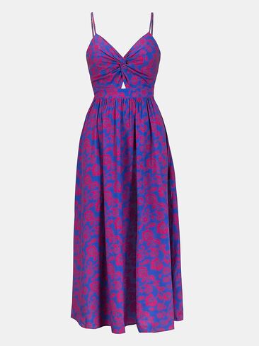 Cupshe Women's Maxi Dress Print Print Twisted v Neck Olcyfleess Dress Long Summer Summer Dress in Saudi Arabia