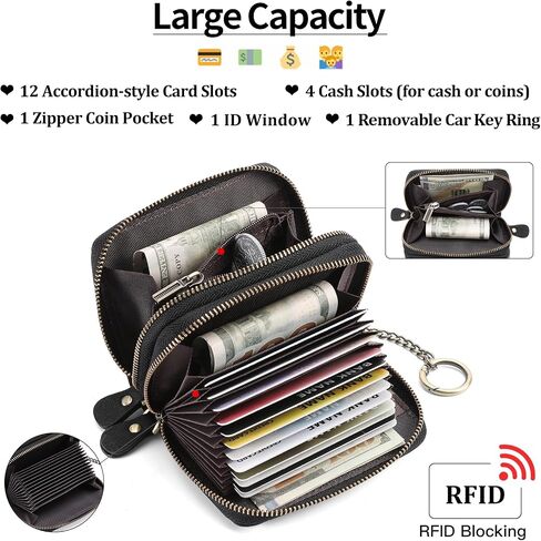 GOIACII Small Genuine Leather Wallet for Women, RFID Blocking Credit Card Holder Wallet in Kuwait