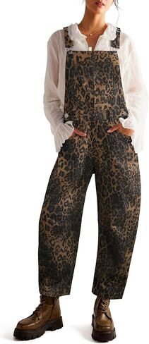 Qazel Vorrlon Denim Overalls for Women Barrel Wide Leg Bib Baggy Jeans Adjustable Denim Romper Stretch Jumpsuit Y2K Pants in Saudi Arabia