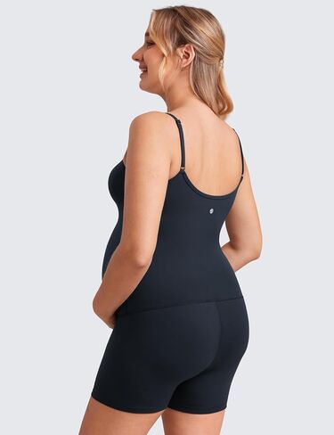 CRZ YOGA Butterluxe Maternity Workout Romper for Women Casual Spaghetti Strap Shorts Jumpsuit Pregnancy Tank Top Bodysuit in Saudi Arabia