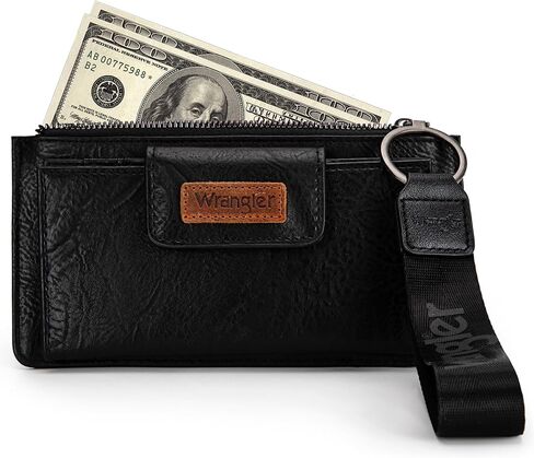 X Wrangler Brown Wristlet Wallet Minimalist Clutch Womens Womens Wallet RFID CATES ومنظمي الأموال مع محفظة العملة والشرطة السلسة in Saudi Arabia
