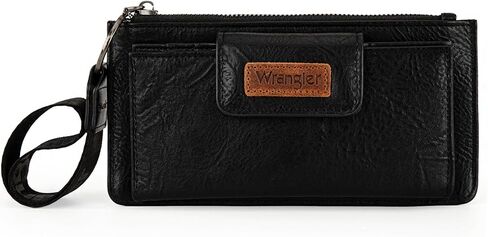 X Wrangler Brown Wristlet Wallet Minimalist Clutch Womens Womens Wallet RFID CATES ومنظمي الأموال مع محفظة العملة والشرطة السلسة in Saudi Arabia