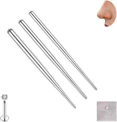 12pcs ثقب الجسم ثقب أدوات إدراج مجموعة 14G 16G 18G 20G ثقب أداة تغيير الأداة الداخلية/الخارجية الملولبة/الدفع في أداة ثقب الأذن/الأنف/السرة/الحلمة/الشفاه/الحاجب/اللسان in Kuwait