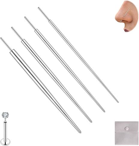12pcs ثقب الجسم ثقب أدوات إدراج مجموعة 14G 16G 18G 20G ثقب أداة تغيير الأداة الداخلية/الخارجية الملولبة/الدفع في أداة ثقب الأذن/الأنف/السرة/الحلمة/الشفاه/الحاجب/اللسان in Kuwait